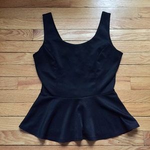 BLACK PEPLUM TOP